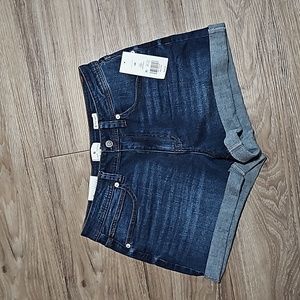 true craft Denim Mid-Rise Shorty Stretch Blue Jean Shorts 3" Inseam Women's 10